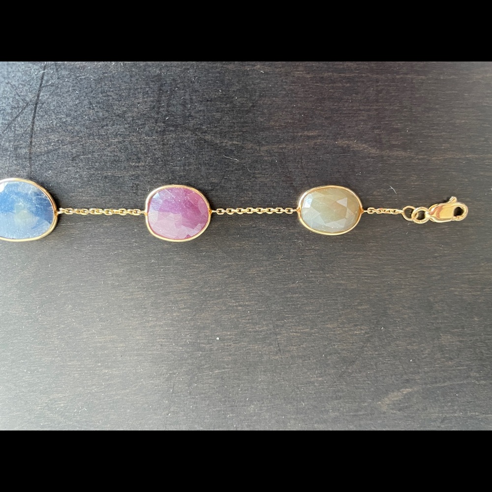 NWOT Semi Precious Stone Scarab Bracelet/ Earrings - Picture 10 of 13